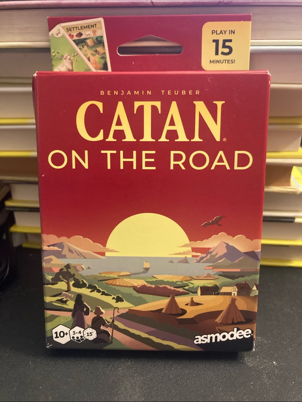 Catan on the road tabletop card game 3-4 players never played some box wear